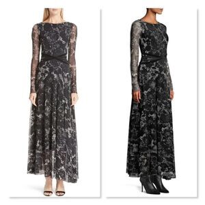 Fuzzi Floral Lace Wrap Waist Maxi Dress sz Small